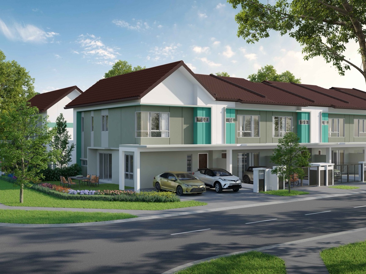 Type B1 corner facade — 2-storey terrace home