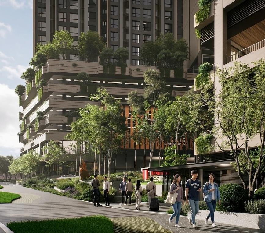 Green streetscape at SS15 Residence